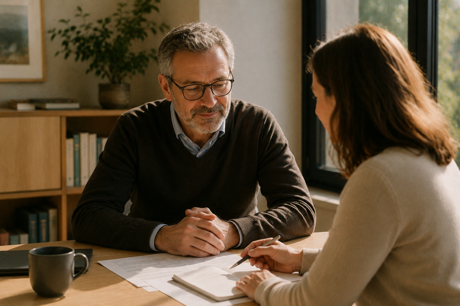 Manager en entretien avec un collaborateur, illustrant l'importance du feedback constructif