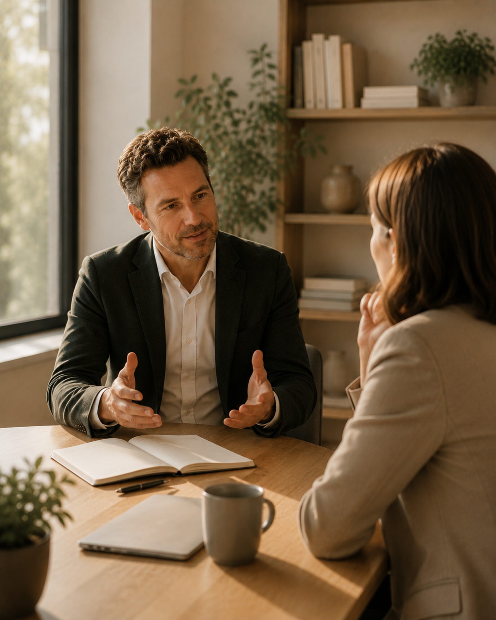 Échange professionnel en situation délicate, posture de régulation et relation constructive